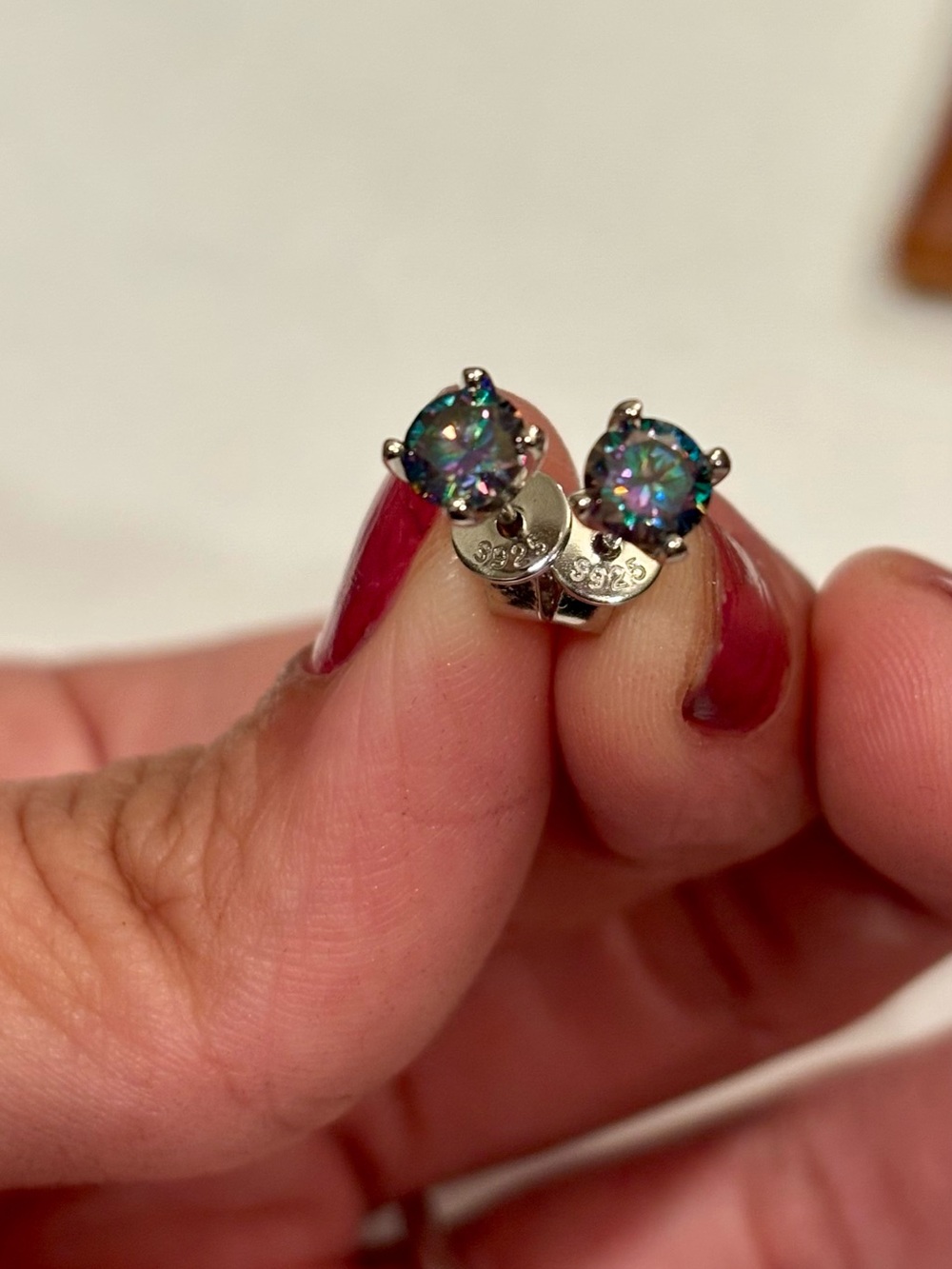 5mm Moissanite (7 Color) Stud Earrings S925 GRA Report Included